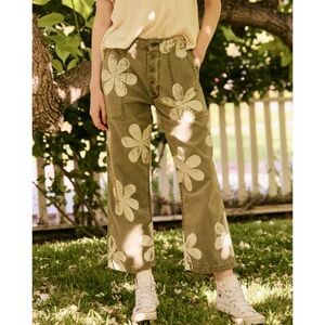The Great Daisy Stamp Vintage Army Cropped Pant 29
